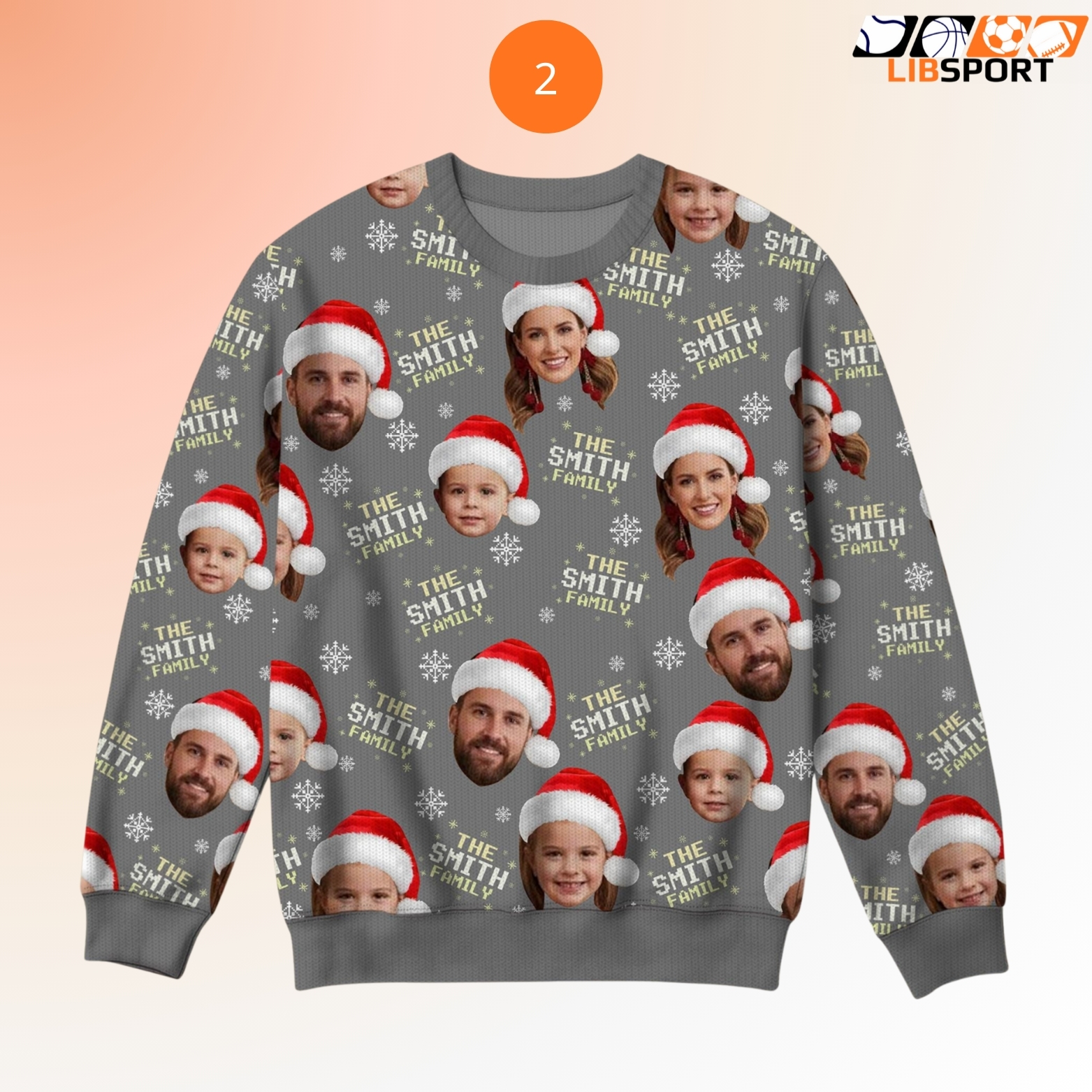 Family Ugly Christmas Sweater, Custom Face Sweatshirt With Name, Funny Holiday Xmas Gift For All